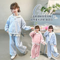 Girls' spring outfit : new stylish casual sporty lace-trimmed hooded jacket two-piece set for spring and autumn