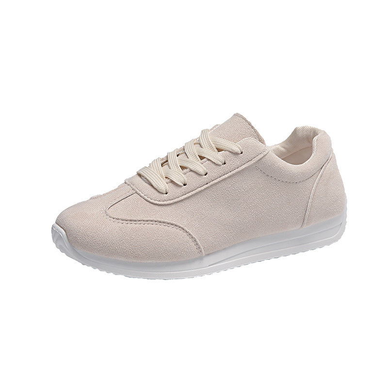 Women's lightweight running shoes - casual, shock-absorbing, flat, plus size, suede, versatile, student style, "eggshell" sneakers for export