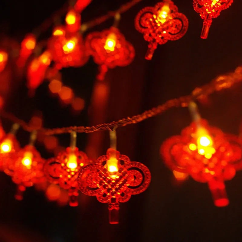 Directly from the manufacturer LED lights small light string red lanterns Chinese knot Lantern Festival New Year Spring Festival decorative battery flash