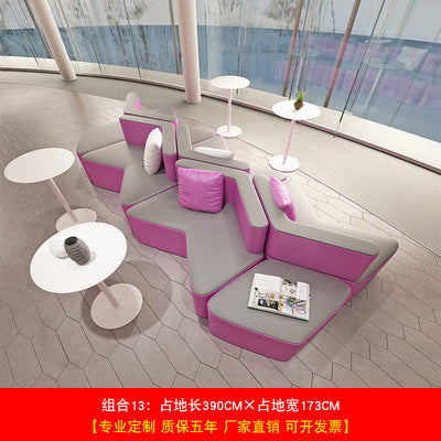 Sectional sofa minimalist creative irregular stool kindergarten office mall rest area negotiation reception table and chair sofa