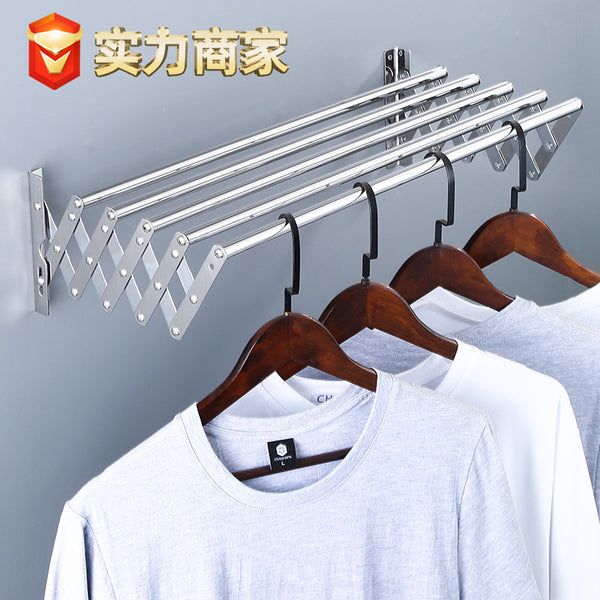 Foldable Retractable Bath Towel Rack Toilet Stainless Steel Shelf Bathroom Toilet Towel Rack Balcony Drying Rack