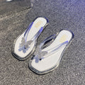 Fashioneasiest for match butterfly flip-flops women's summernew arrival crystal transparent outwearnon-slipabrasion resistant flip-flop sandals