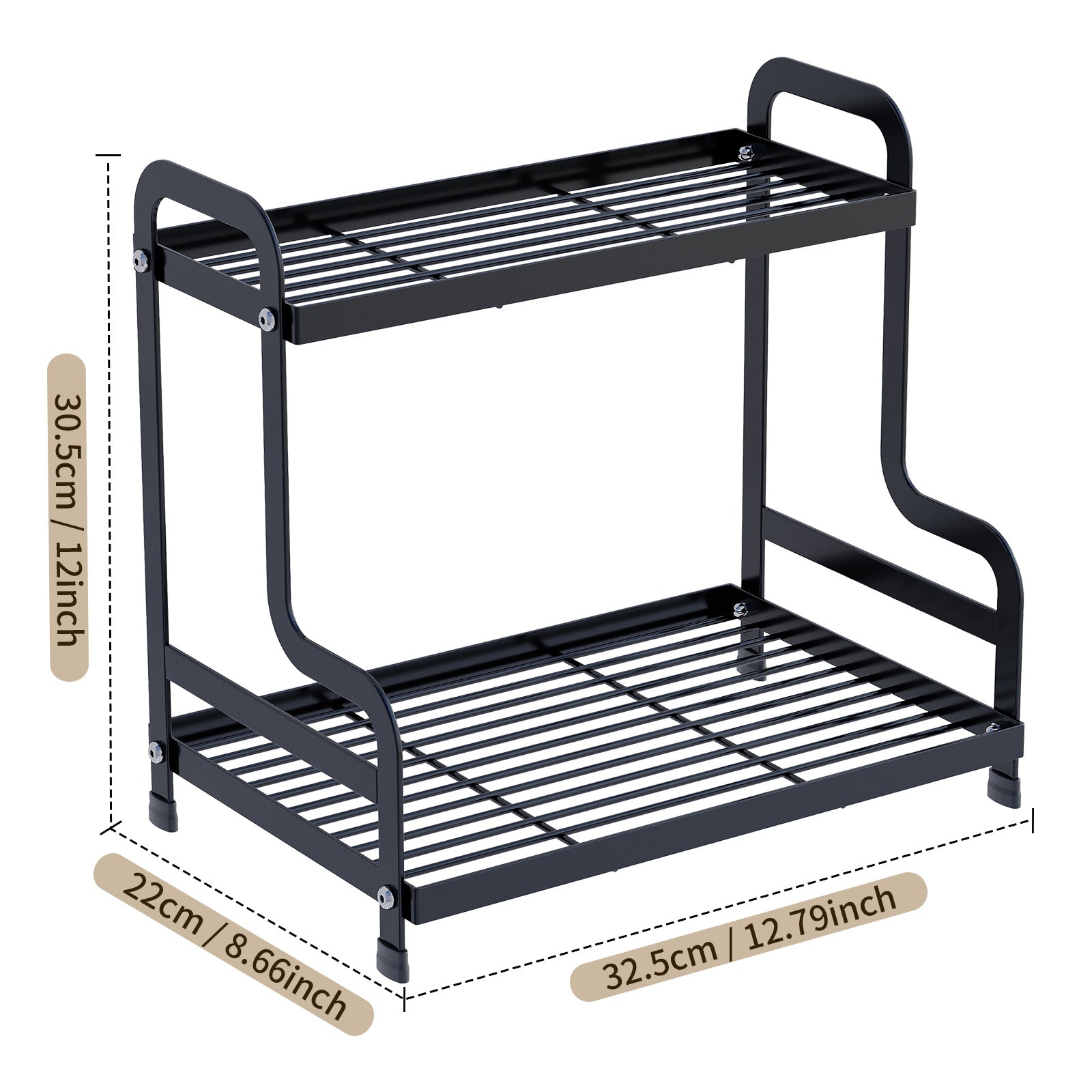 Double-layer cosmetics rack, skin care products, perfume storage box, bathroom finishing shelf, bathroom countertop, vanity rack.