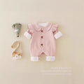 Newborn baby long-sleeve romper - princess style, autumn outfit, cute bodysuit, double-layer crawling suit