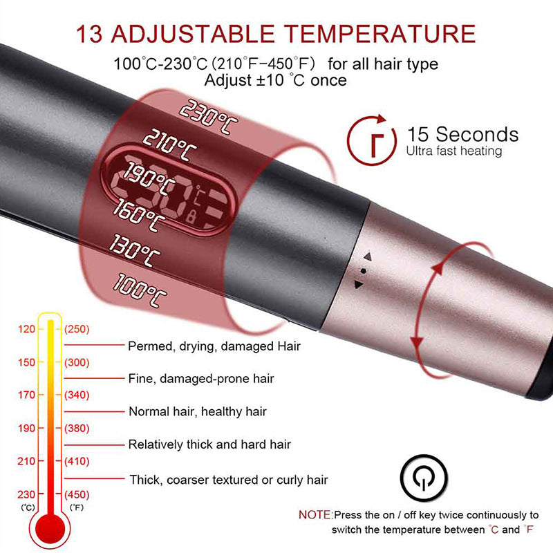 Cross-border explosion Spiral hair straightener Rotating twisting curling iron Automatic curling hair Wave Electric heating Hair temperature control splint