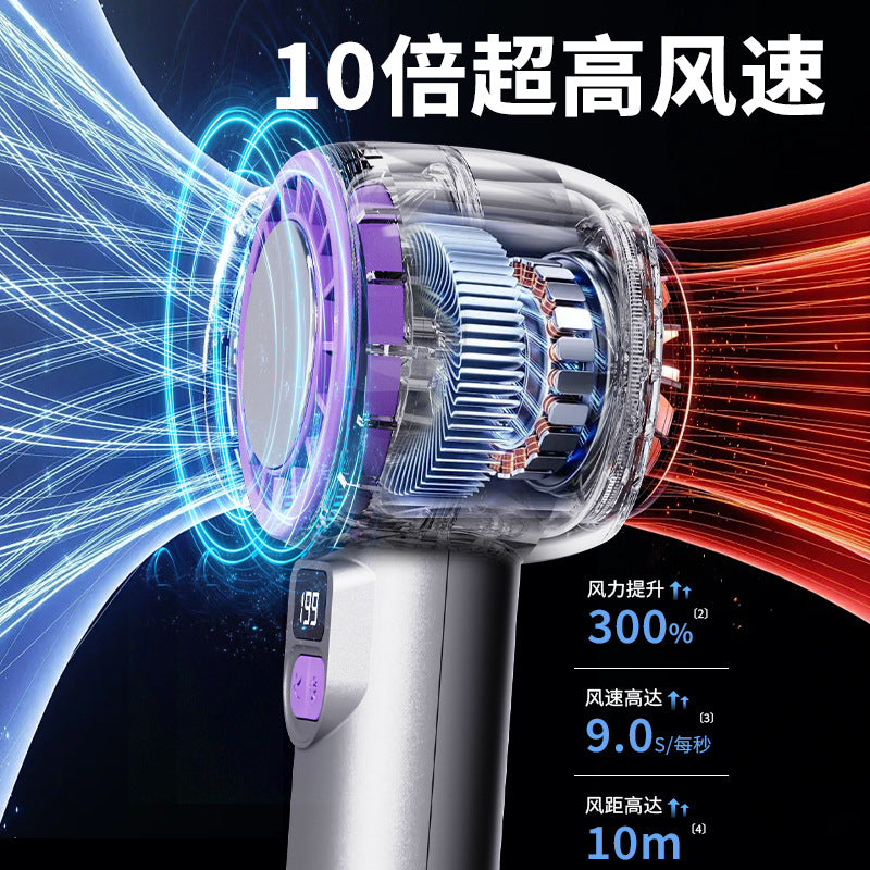 2025 new ice-cooling mini fan - handheld & desktop, stepless speed control, 199 cooling levels, high-speed fan