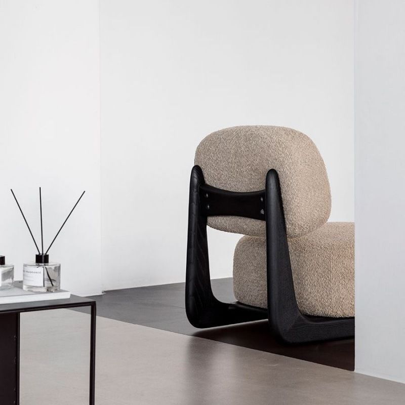 Wabi-sabi style alpaca cute single sofa chair solid wood casual floor-standing lazy kidspopularcasualaccessible luxury chair