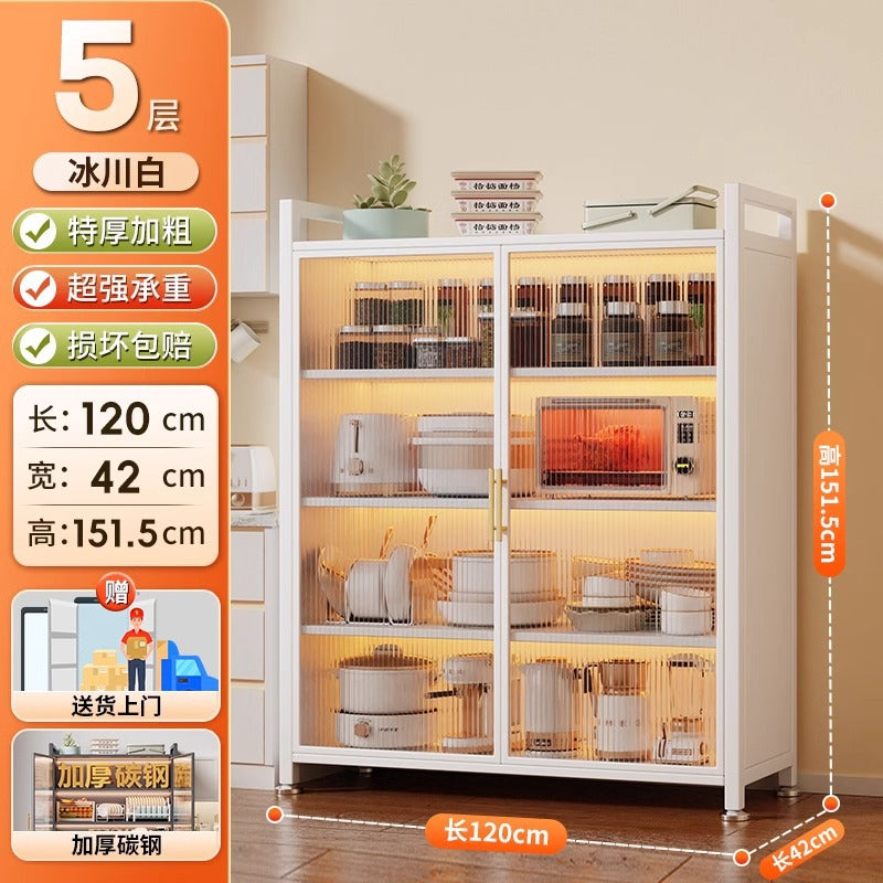 Kitchen multifunctional storage rack microwave oven storage cabinet slit storage cabinet floor-standing multi-layer cabinet cupboard shelf