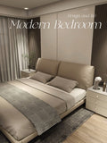 Ear bed accessible luxury modern first layer cowhide casualdouble 1.8 master bedroom normcore soft package wedding bed 2m