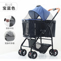 Lightweight foldable pet stroller cat dog carrier with detachable cage, portable small pet carriage with handbag and pet bed