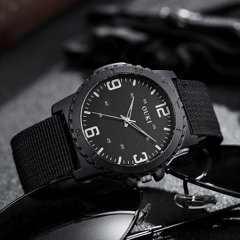 Trending fashion digital men's watch canvas strap quartz wristwatch - wholesale direct from manufacturer