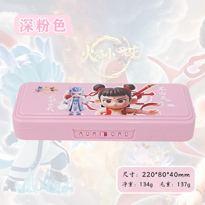 New Xiaozha devil child stationery box boy password pencil case male kindergarten primary school students large-capacity pencil case