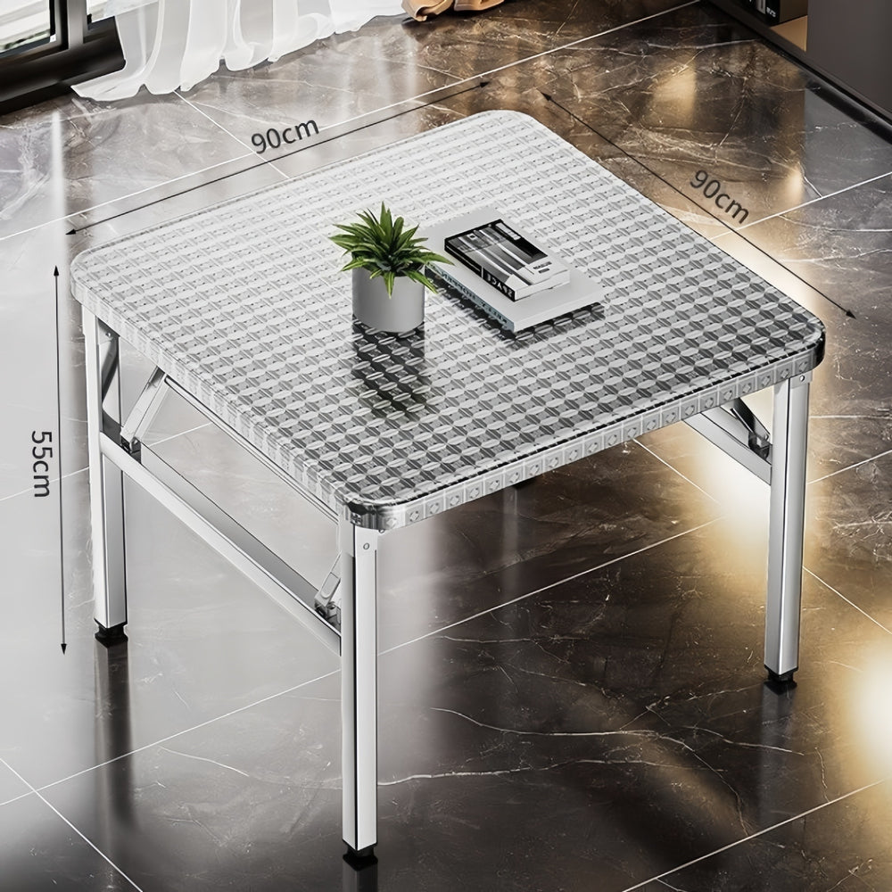 Extra thick stainless steel folding table - heavy duty, ideal for home, outdoor dining, commercial use, night markets, and bbq stalls