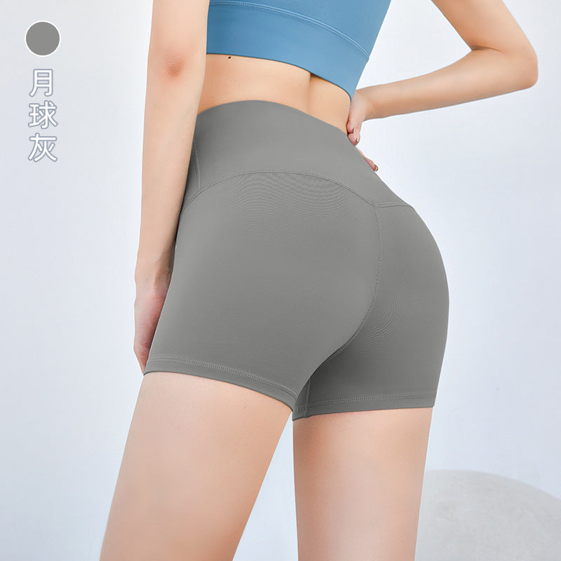 Solid color versatile seamless cycling capri leggings - women's quick-dry high-waisted butt-lifting yoga & fitness shorts