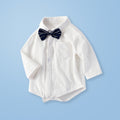 Onesie  spring and autumn triangle cover-up boy bow tie baby long sleeves type a one-piece pure cotton triangle climbing