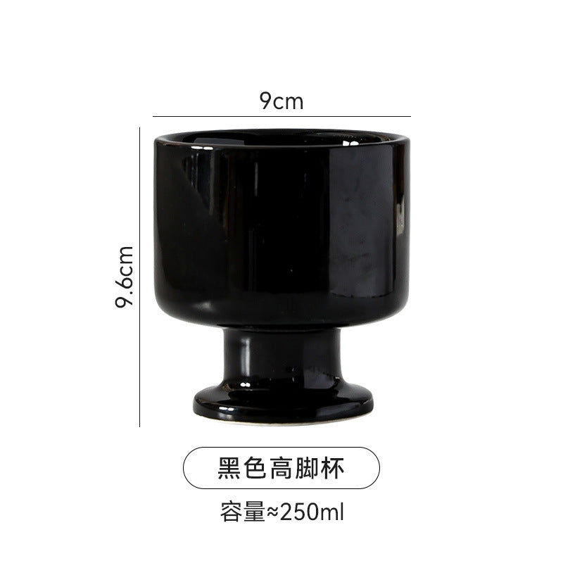 Niche styleins creative stylish ceramic handle cup retro high-looking office coffee cup afternoon tea goblet