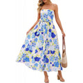 Amazon fashion floral dress women's  summer new ruffle flowy beach vacation dress