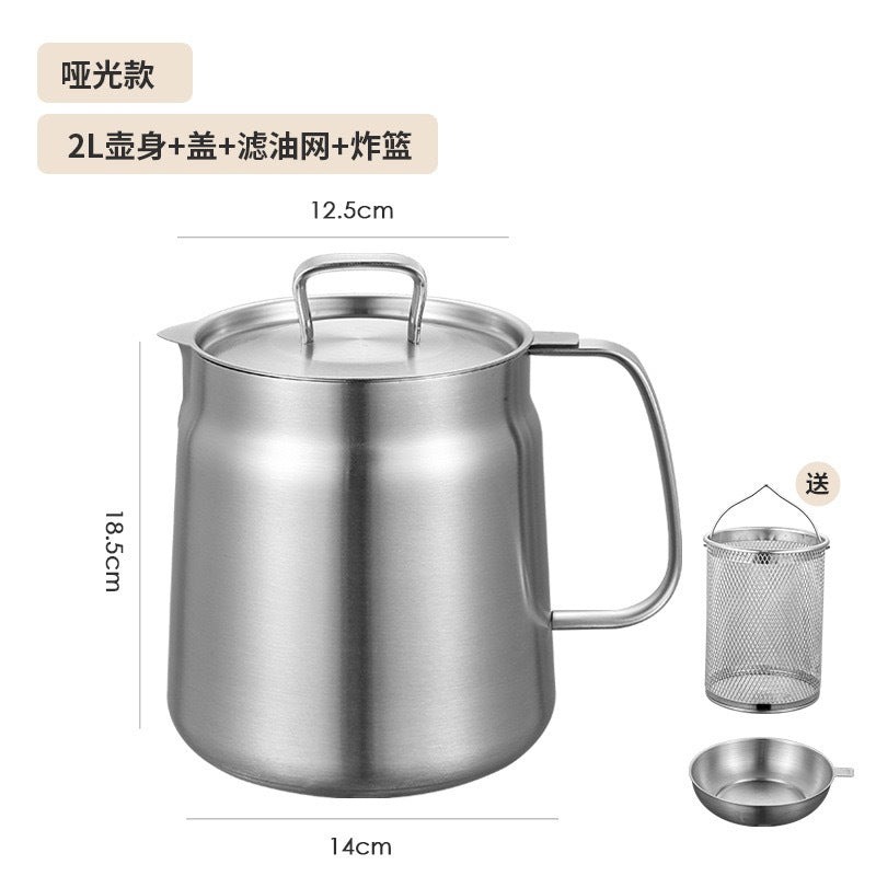 oil filter pot 304 stainless steel for home with filter large capacity oil storage jar oil filter handy gadget fryer