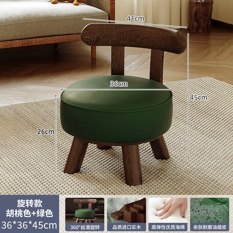 Children's solid wood rotating small chair Door shoe changing stool Coffee table bench Sofa stool Living room small stool Household low stool