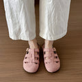 Retroniche stylecut out toe half slippers for women 2026 spring and summeroutwear one-leg thick sole ugly cute casual birkenstock shoes