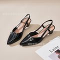 Toe-cap sandals new arrival2026summerfashion glossy pointed toe sandals outwear high heels women's toe-cap back hollow sandals