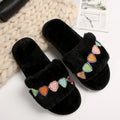 amazon plus size winter slippers plush open toe floor cotton slippers indoor home warm fuzzy slippers