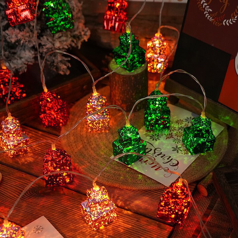 Cross-border new LED Christmas ball gift box five-star series small lights Christmas tree pendant girl heart arrangement