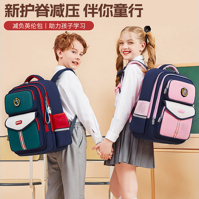 2026 new school backpack for elementary school students, grades 1-6, boys and girls, ultra-lightweight, load-reducing, and spine-protecting