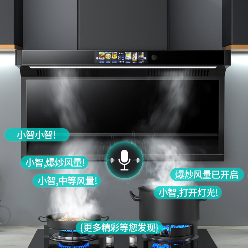 Wholesale high-suction range hood for home kitchen, new design, no-disassembly washable, top and side dual suction, wall-mounted kitchen exhaust fan