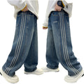 Boys' spring/autumn jeans -  new collection - mid-to-large size, relaxed fit, versatile classic soft denim pants, trendy kids' trousers