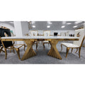 Marble dining table - modern luxury, high-end restaurant style - rectangular marble table