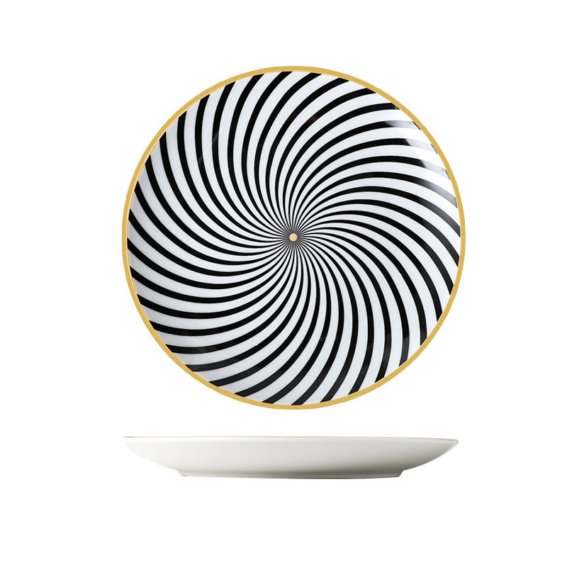 Nordic ceramic dinnerware - minimalist creative western dinner plate, pasta plate, striped western dessert plate, personalized dinner plate - wholesale