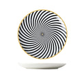 Spiral texture gold rim plate