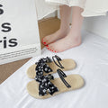 Women's summer fashion sandals: sweet floral two-wear flat sandals, versatile outdoor slippers