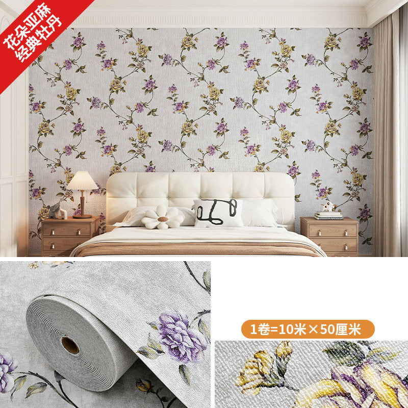 Super thick wallpaper, self-adhesive diatom mud, linen wall sticker, soft and hard wall covering, wall covering, renovation of living room, bedroom background wallpaper