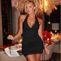 summer new arrival: cross-border european & american style fashionable sexy halter lace slit slimming bodycon dress for women