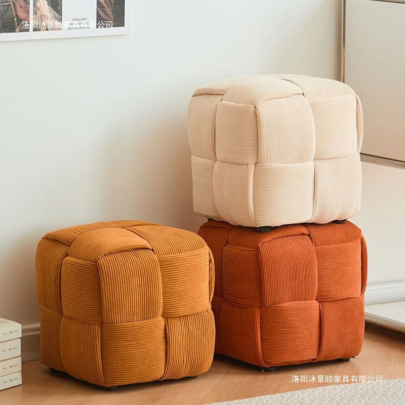 Entrance soft bag shoe changing stool for home door sofa stool bench popular fitting room stool makeup stool