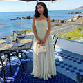 European and american cross-border women's fashion  summer new arrivals: sexy, elegant, fresh, and vacation-ready green bandeau dress