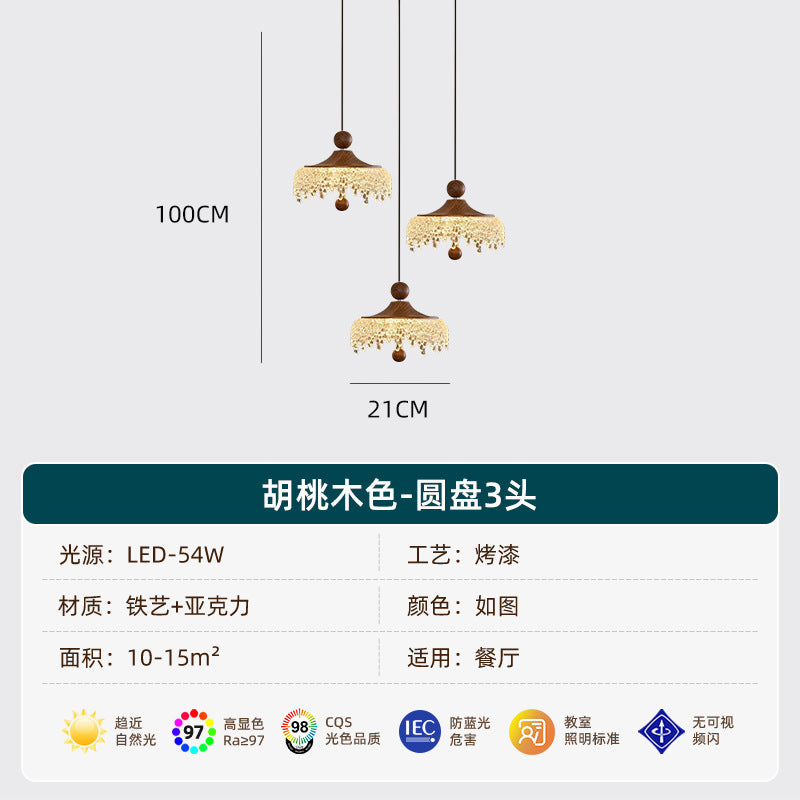 Medieval style walnut crystal flow chandelier retrofrenchaccessible luxury bar log b&b tea room living room restaurant