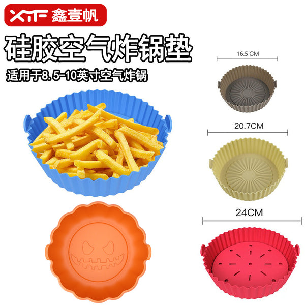 Silicone Air Fryer Pad Round Food Grade Silicone Heat Insulated Lined Silicone Baking Pan 6 Inch 8 Inch