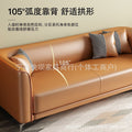 Small apartment leather sofa for living room and bedroom, minimalist modern style, suitable for rentals, three-seater apartment lounge, double-seater italian design