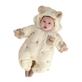 Infant winter fleece-lined thickened clothes baby outing romper newborn winter cotton-padded jumpsuit outerwear