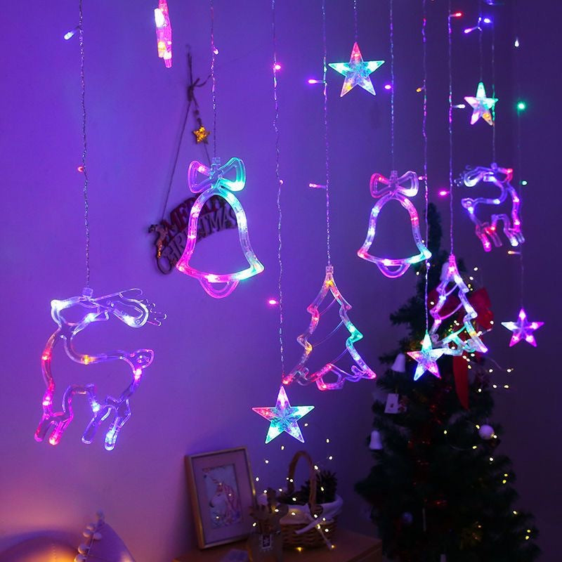 Christmas decoration star lights flashing lights string lights gypsy Christmas tree decoration room layout window pendants