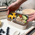 304 stainless steel insulated lunch box with plastic compartment, two-tier 316 bento box for students and office workers, microwave safe