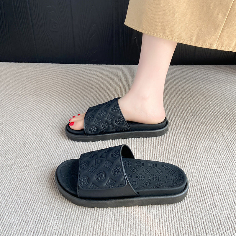 Casualcasualeasiest for matchcouple slippers for men and women popularthick soleplatform shoes soft bottomnon-slipniche style sandals and slippers outwear shoes