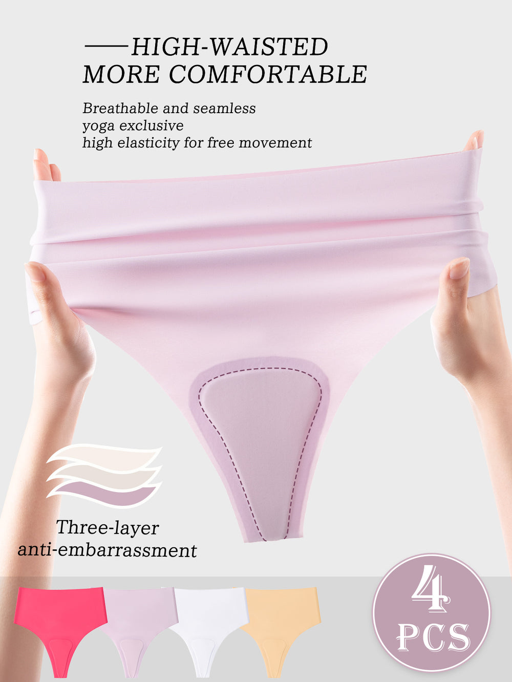 exclusive multi-color combination high waist seamless underwear women's sports yoga ice silk quick-drying anti-embarrassment line underwear