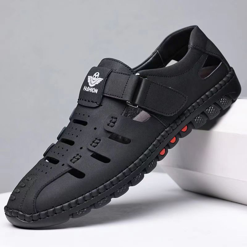 New arrival business hole cool leather shoes men's casual wedding groom british sandals summer breathable youth pointed toe men's shoes
