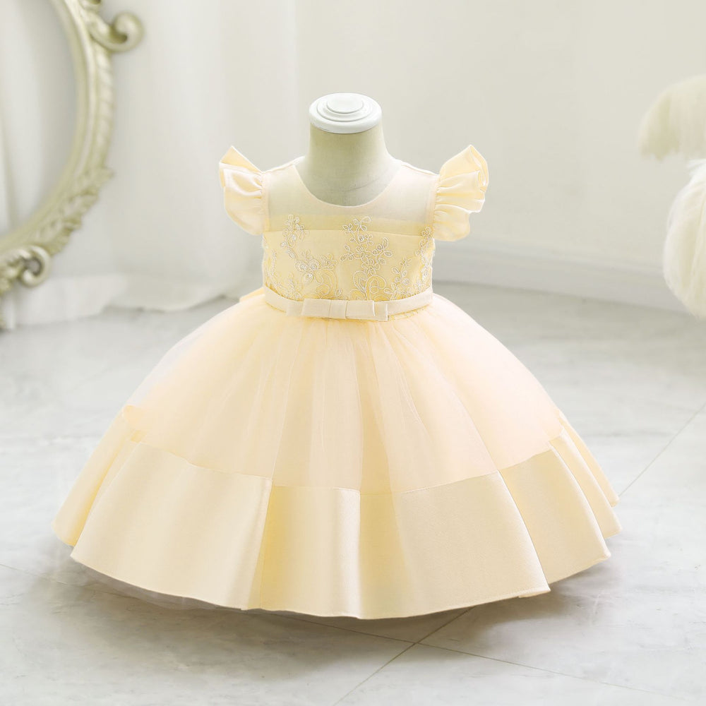 Ready-to-ship wholesale children's dresses, airplane sleeve princess dresses for baby girls, perfect for first birthday parties, dance recitals, and evening events. includes tutu skirts