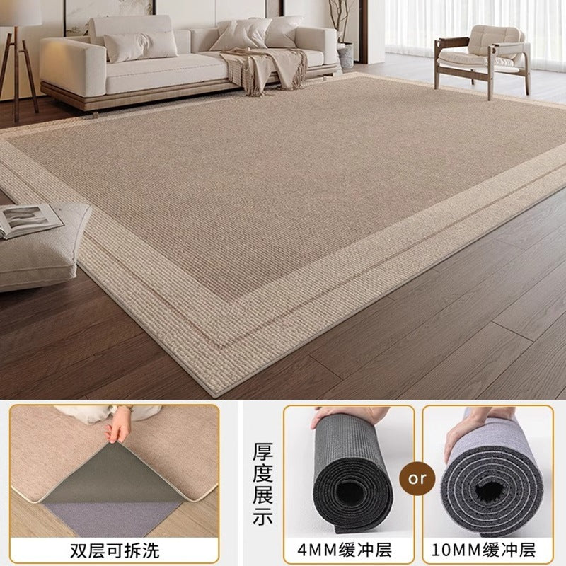 Machine washable carpet new arrival living room double layer detachable washable pure color sofa bedroom chenille for home floor mat