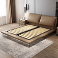 Italian light luxury modern casual small elephant ear bed master bedroom fabric double bed genuine leather wedding bed soft bag bed wholesale